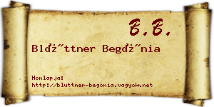 Blüttner Begónia névjegykártya